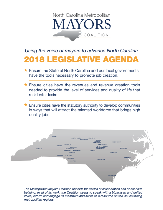 Legislative Agenda North Carolina Metropolitan Mayors Coalition